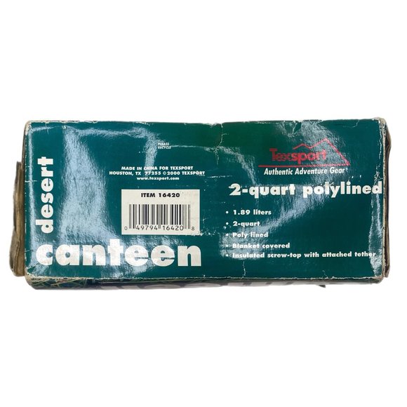 TexSport 2-Quart Polylined Blanket Covered Desert Canteen - Picture 15 of 16